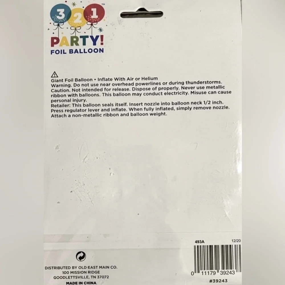 🍄NEW Giant Foil Balloon #3 Silver 34” Tall Air Or Helium Party Decoration
